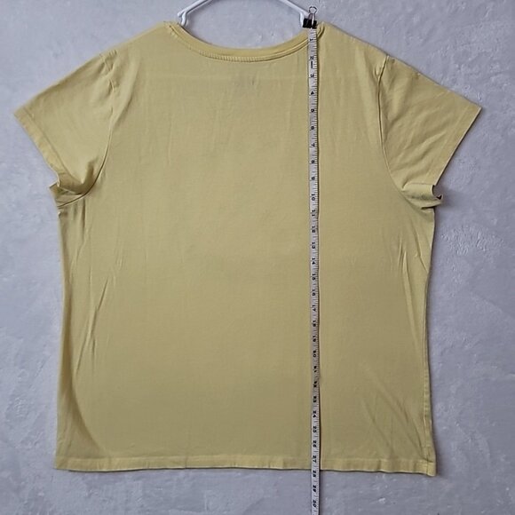 Five Star Womans Floral Peace Sign Design T-shirt Size 2XL Yellow Spring Flowers - Picture 6 of 11